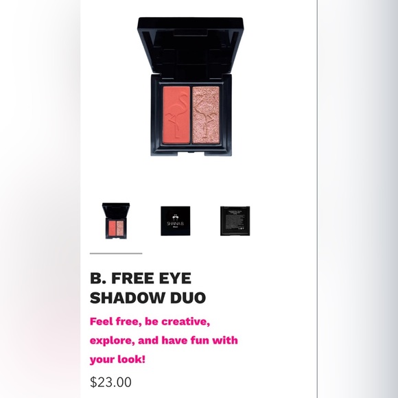 NEW Shaina B. Pink gold Eyeshadow Duo in B. Free - Picture 4 of 5